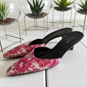 KATE SPADE Vintage Floral Mules Heels Size 9.5 NEW NWOB